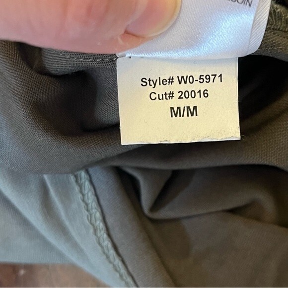 Design Lab Lord & Taylor Olive Green X Cross Neckline Jersey Dress Size Medium - Picture 8 of 8